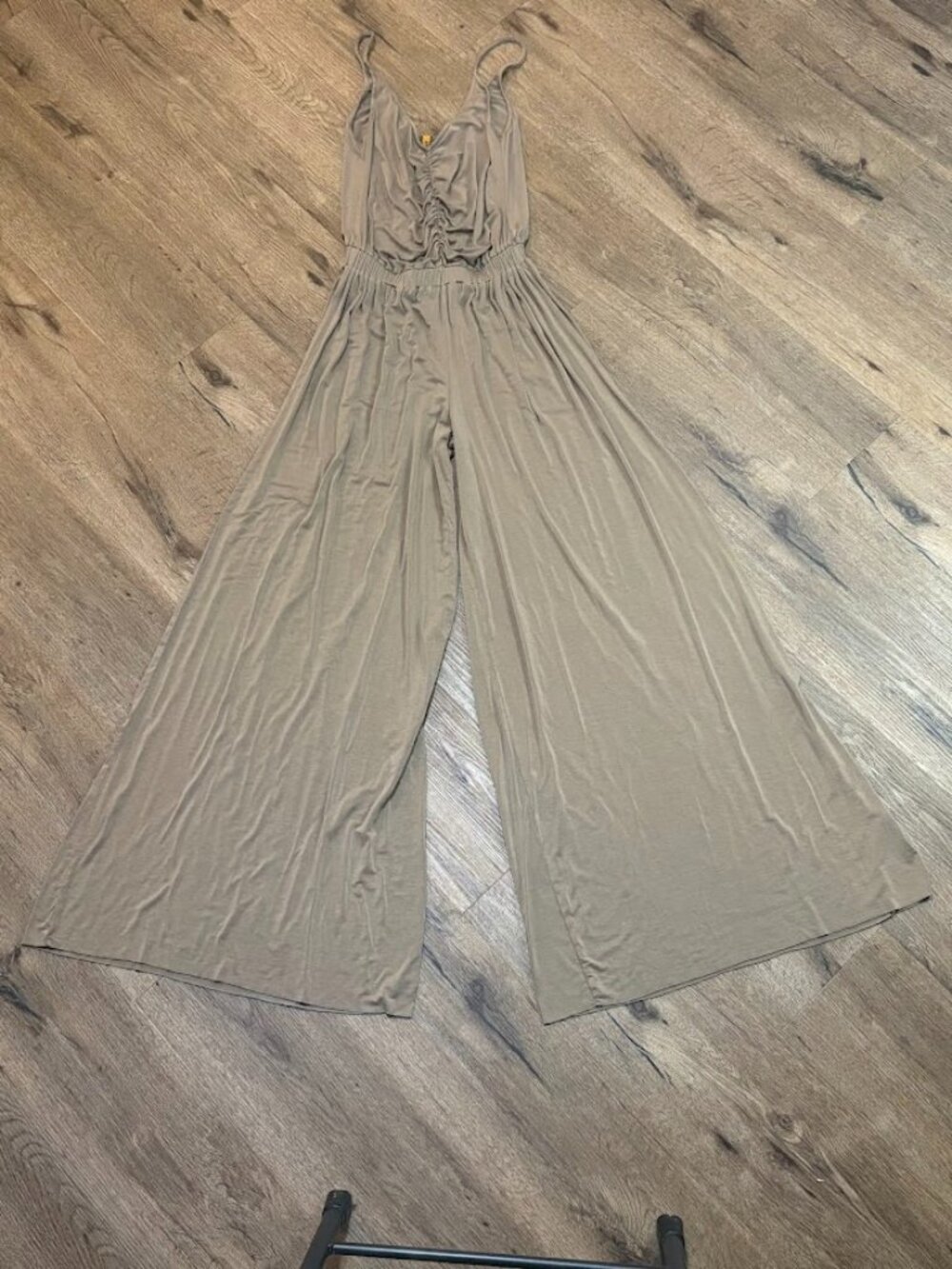 Rachel Pally Wide Leg Jumpsuit XS Taupe Tan Modal Spaghetti Strap